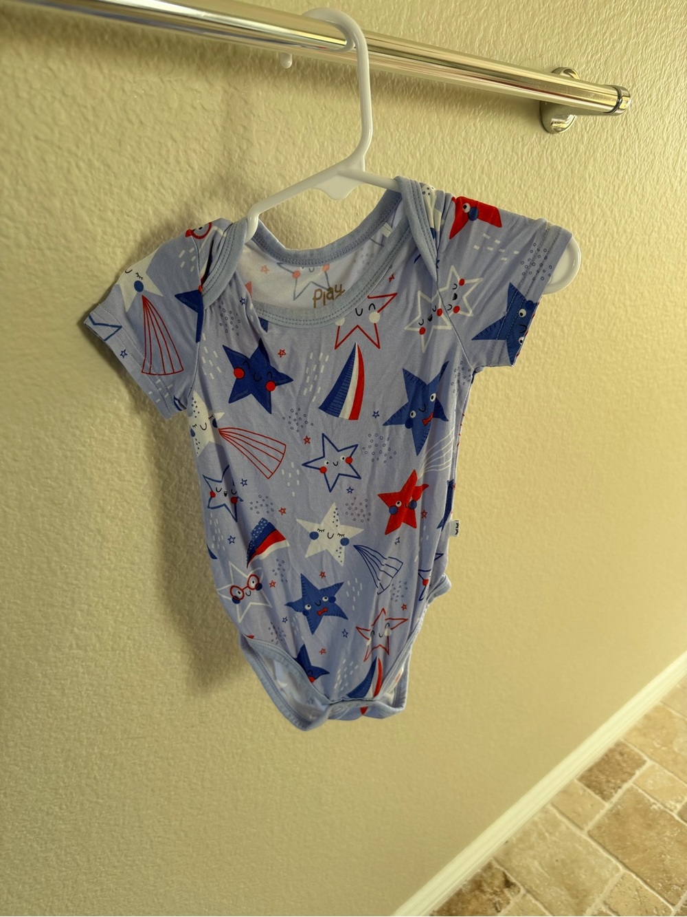Little Sleepies Light Blue Star Print Onesie